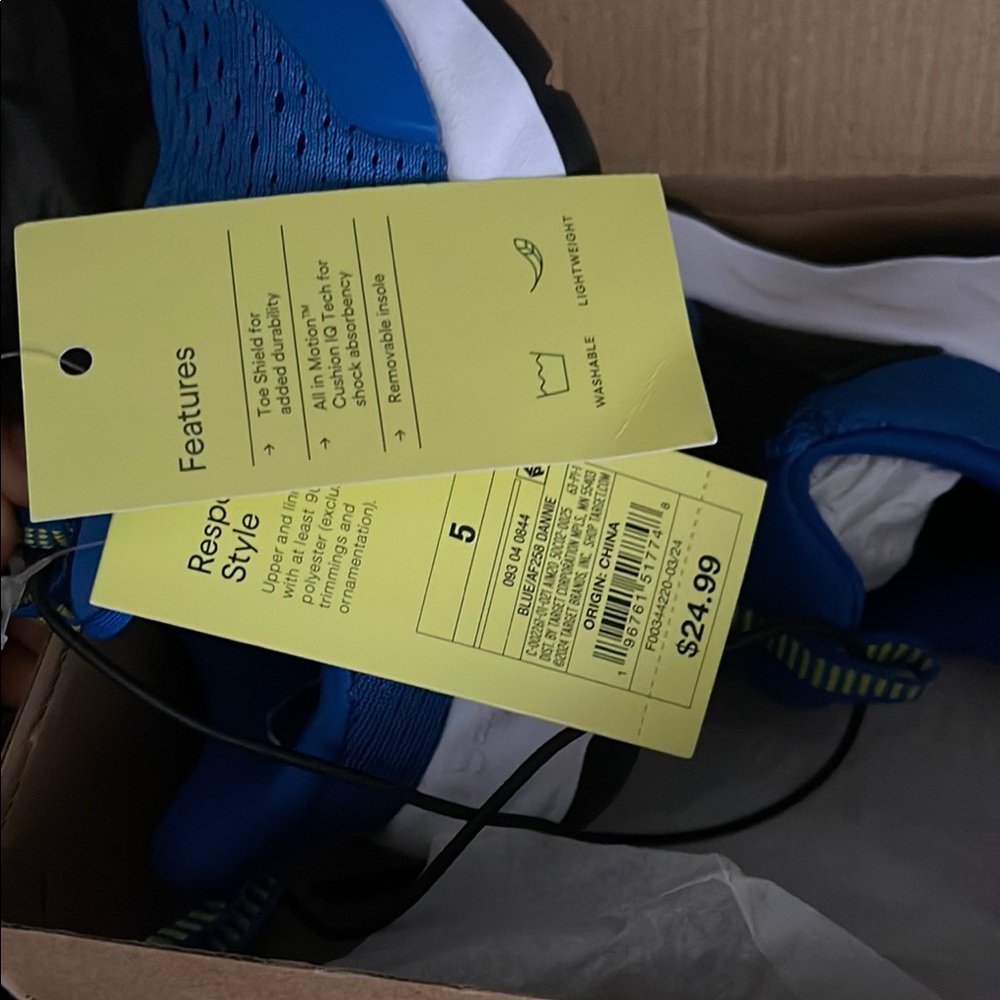 All in Motion Toddlers Blue and Black Sneakers with Slip-On Design - Picture 2 of 3